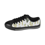 Cute cactus pattern Men's Low Top Canvas Shoes Black