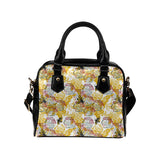 Cool Bee honeycomb leaves pattern Shoulder Handbag