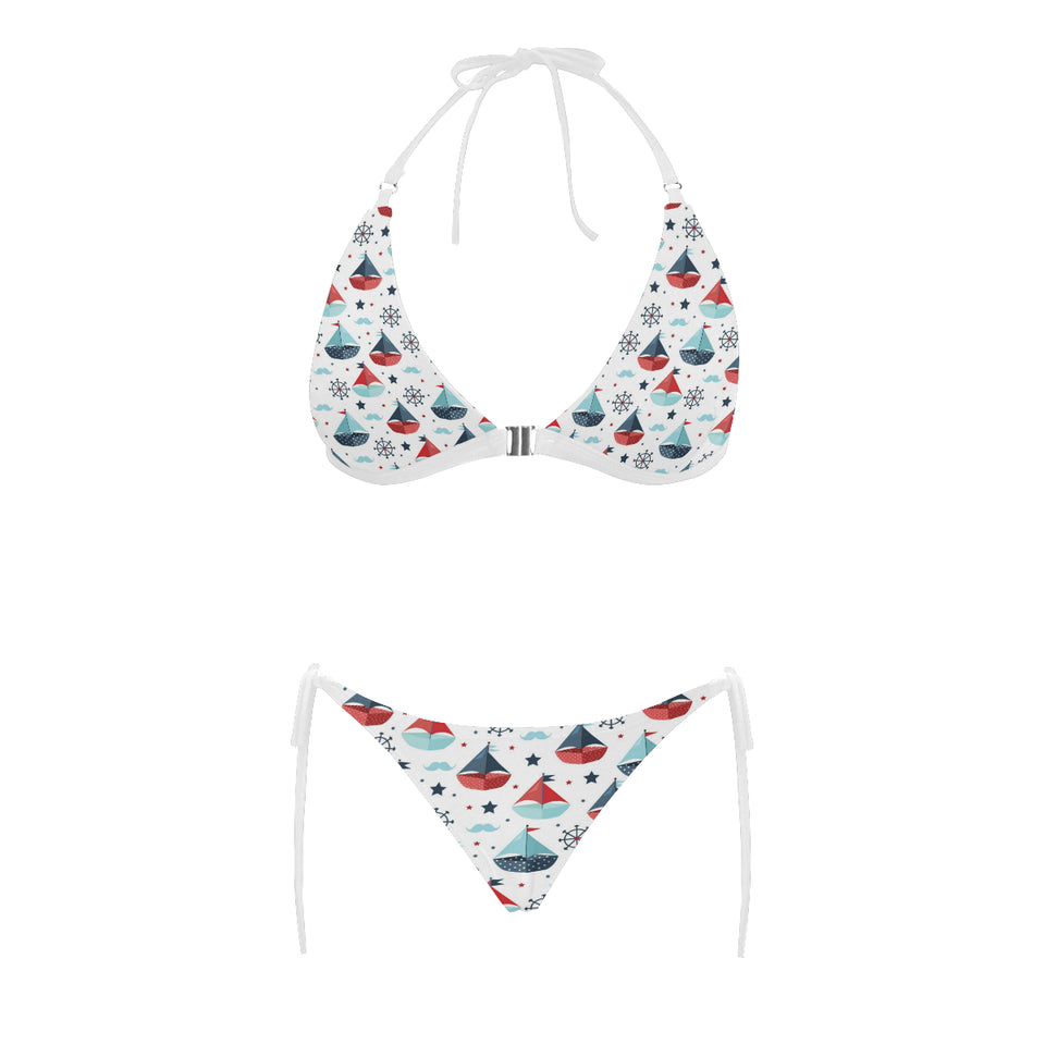 Cute color paper sailboat pattern Sexy Bikinis Two-Piece Swimsuits