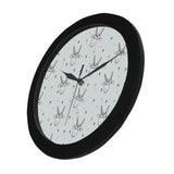 Cute goat design pattern Elegant Black Wall Clock