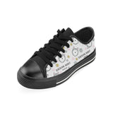 Siberian Husky design pattern Men's Low Top Canvas Shoes Black