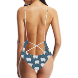 polar bear mother her child pattern Women's One-Piece Swimsuit