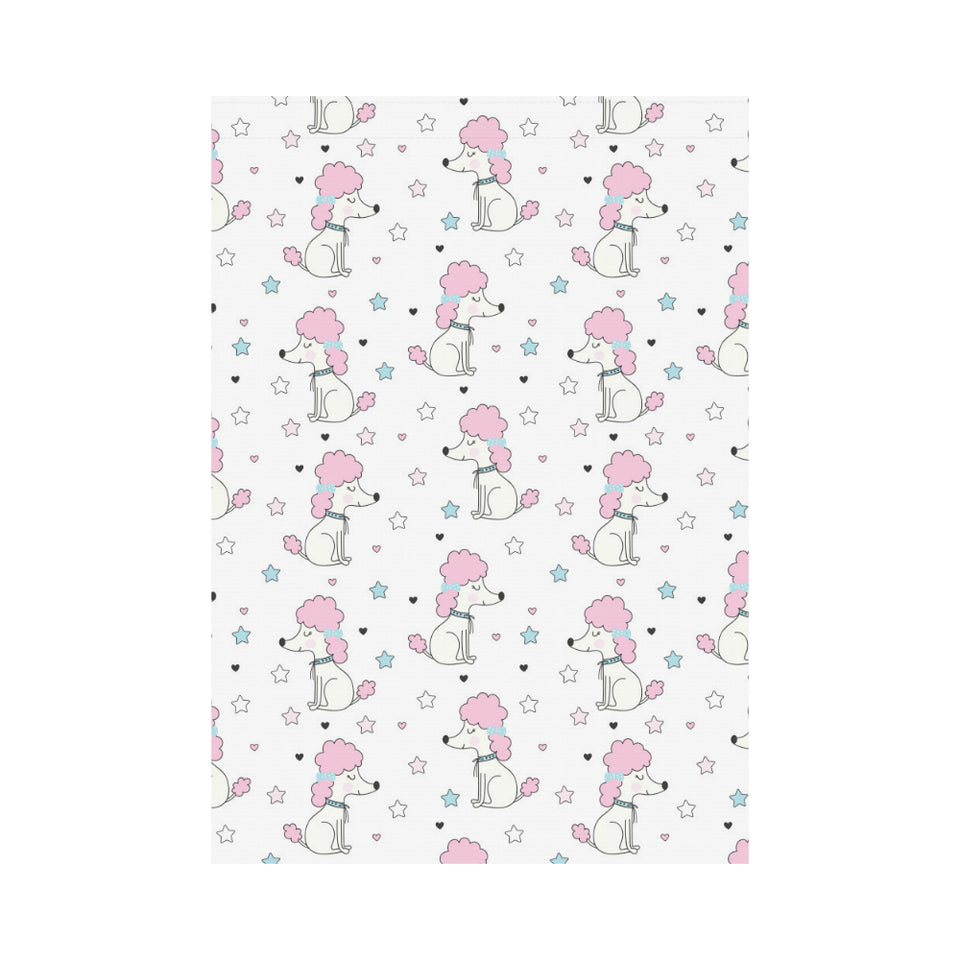 Cute poodle dog star pattern House Flag Garden Flag