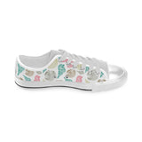 Colorful shell pattern Men's Low Top Shoes White