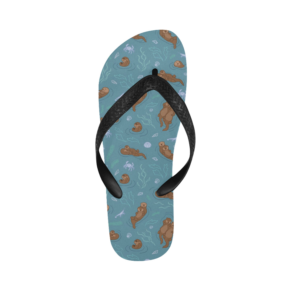 Sea otters pattern Unisex Flip Flops