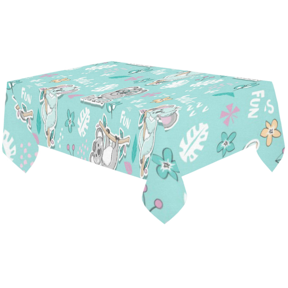 Cute koalas blue background pattern Tablecloth