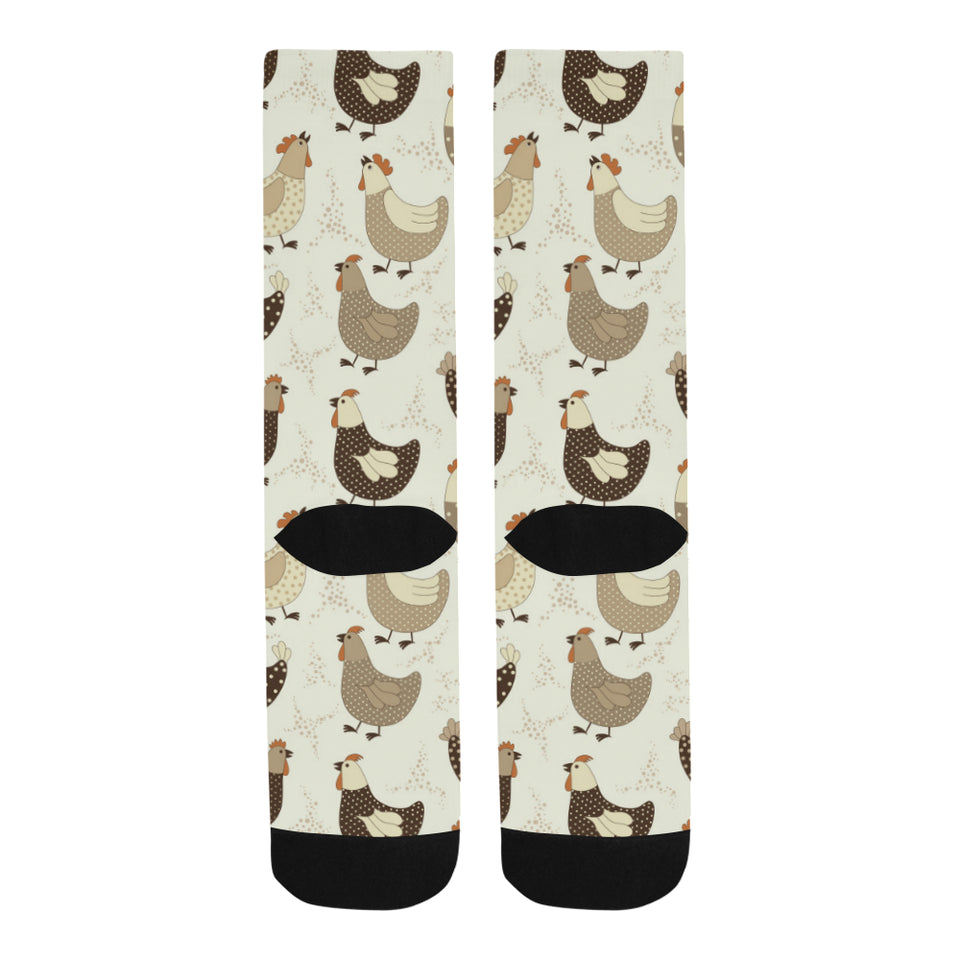 Cute rooster chicken cock Crew Socks