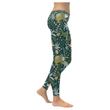 dinosaurs tropical leaves flower pattern Women's Legging Fulfilled In US