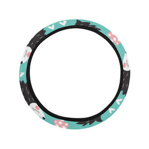 Hedgehog Pattern Print Design 03 Car Steering Wheel Cover