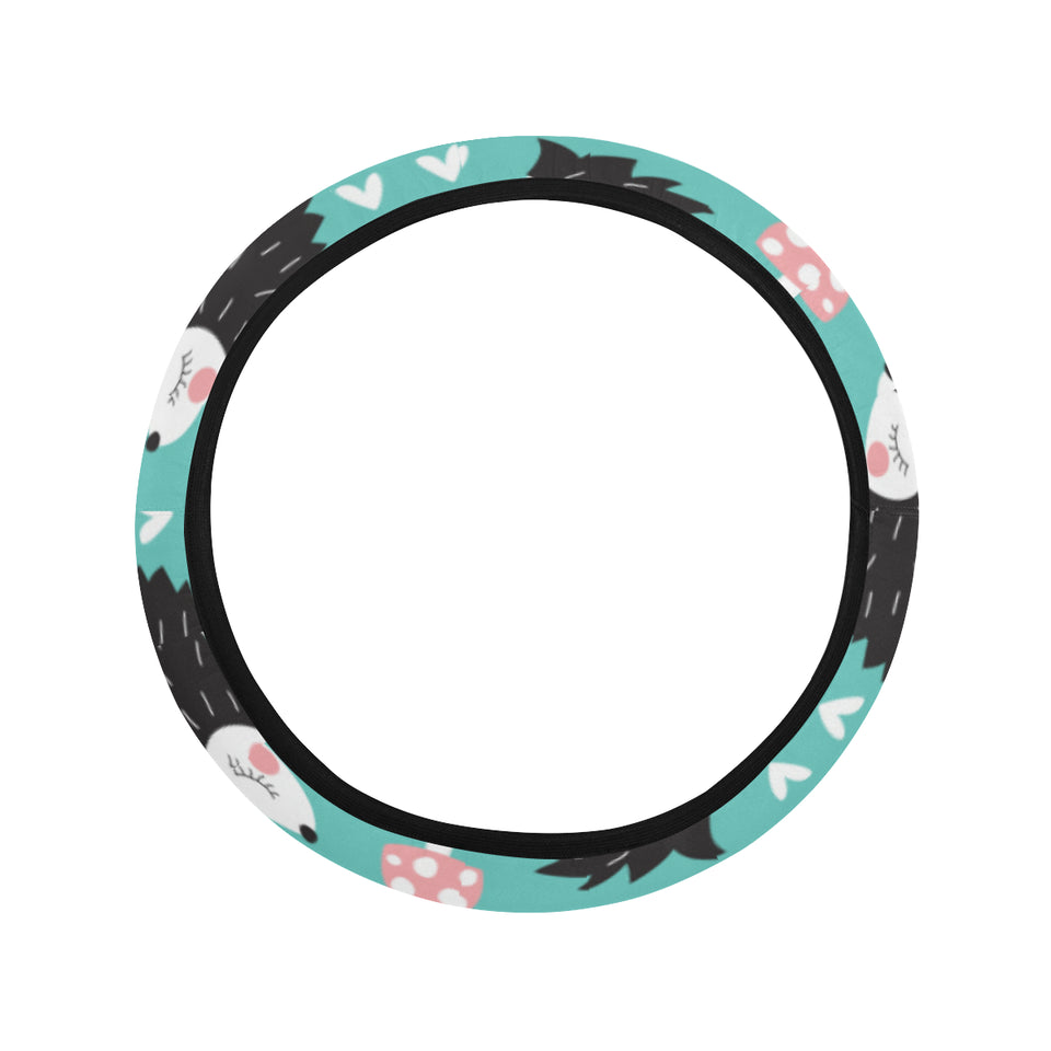 Hedgehog Pattern Print Design 03 Car Steering Wheel Cover