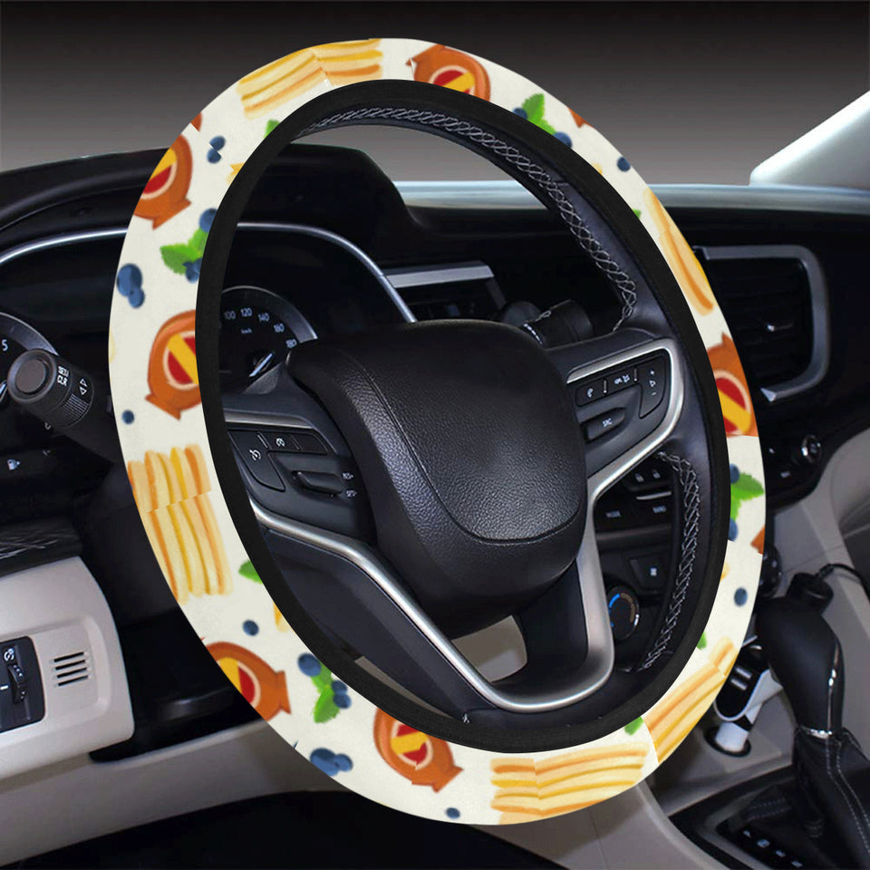Pancake Pattern Print Design 02 Car Steering Wheel Cover