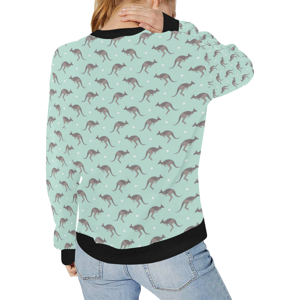 Kangaroo pattern background Women's Crew Neck Sweatshirt