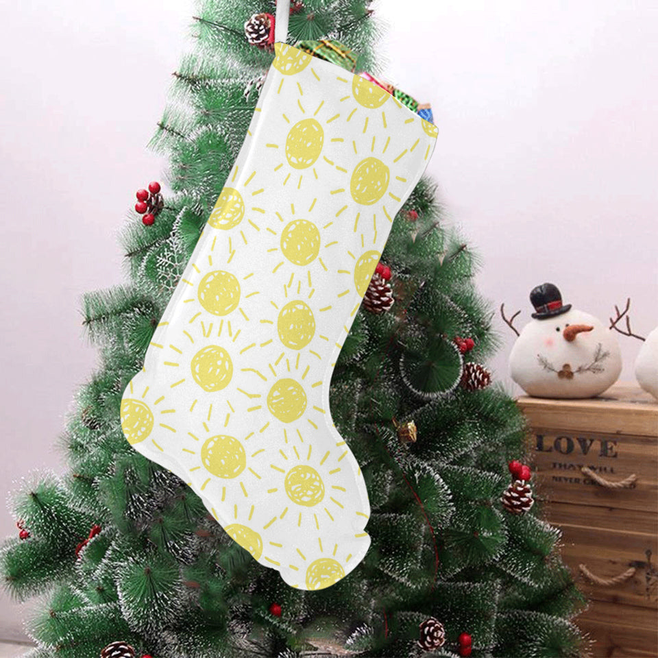 hand drawn sun pattern Christmas Stocking