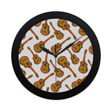 Paint Guitar Pattern Elegant Black Wall Clock