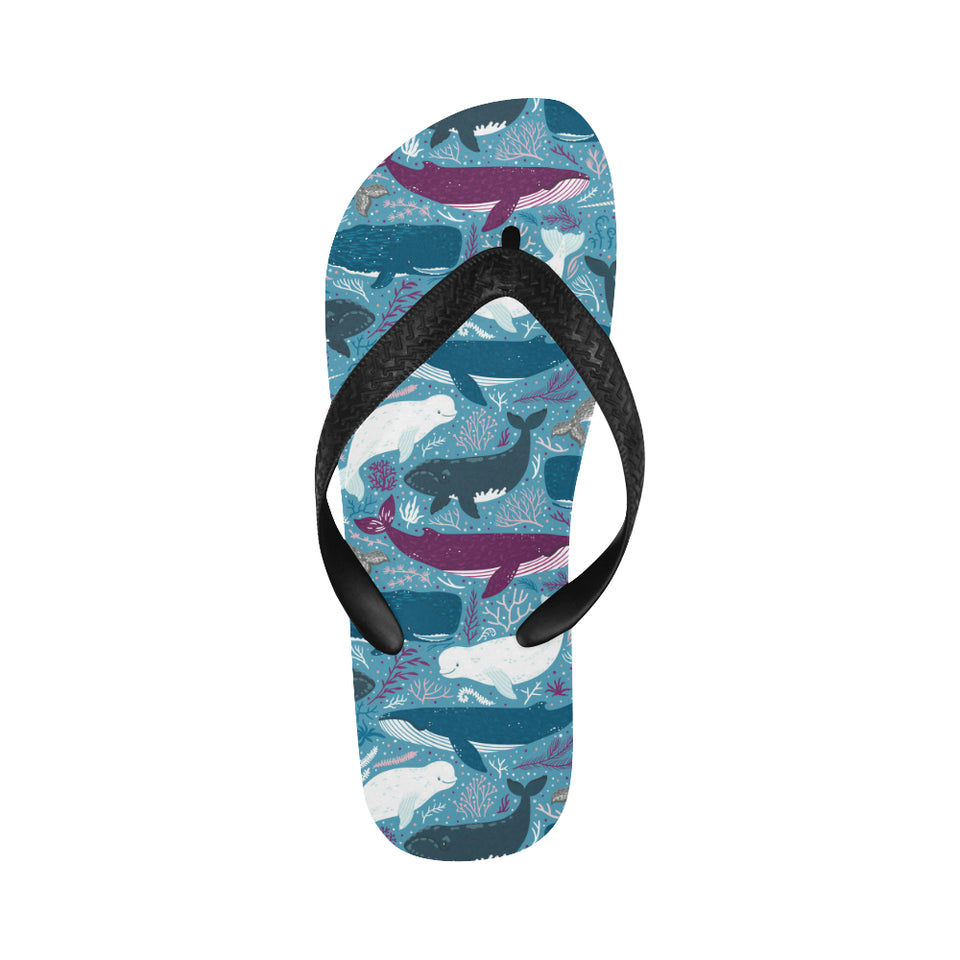 Whale design pattern Unisex Flip Flops