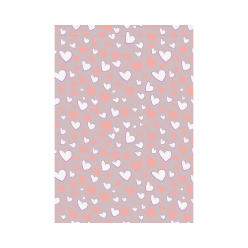 coral white heart pattern House Flag Garden Flag