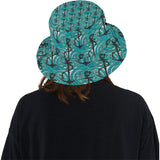Anchor nautical green background Unisex Bucket Hat