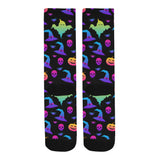 Colorful halloween background Crew Socks
