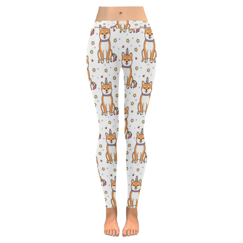 shiba inu unicorn costume horn colorful tail patte Women's Legging Fulfilled In US