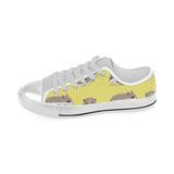 Cute Hamster pattern Men's Low Top Canvas Shoes White