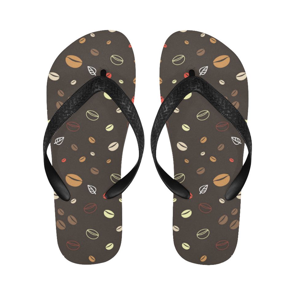 Coffee bean leave pattern Unisex Flip Flops