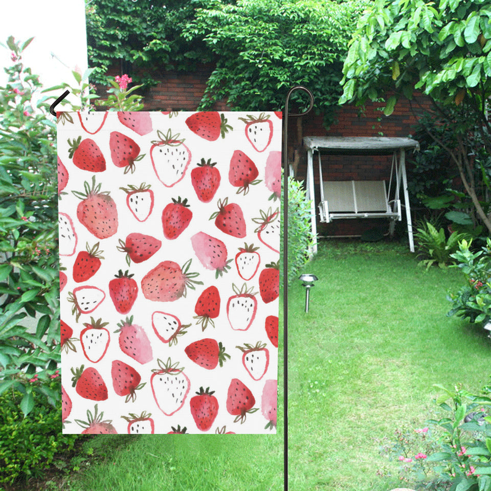 watercolor hand drawn beautiful strawberry pattern House Flag Garden Flag