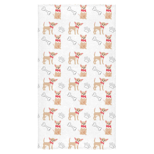 Chihuahua bone paw pattern Bath Towel