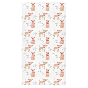 Chihuahua bone paw pattern Bath Towel