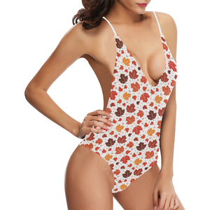 Colorful Maple Leaf pattern Women's One-Piece Swimsuit