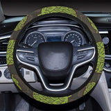 Hop pattern black background Car Steering Wheel Cover