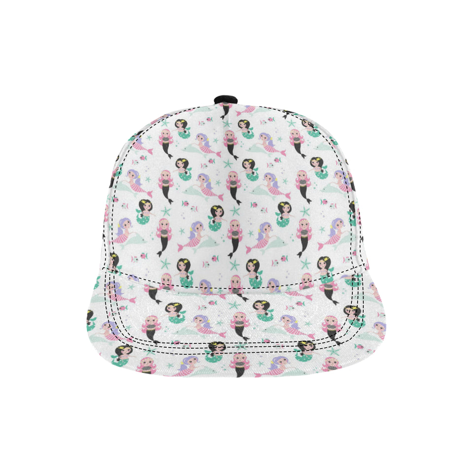 cute mermaid dolphin fish starfish pattern All Over Print Snapback Cap