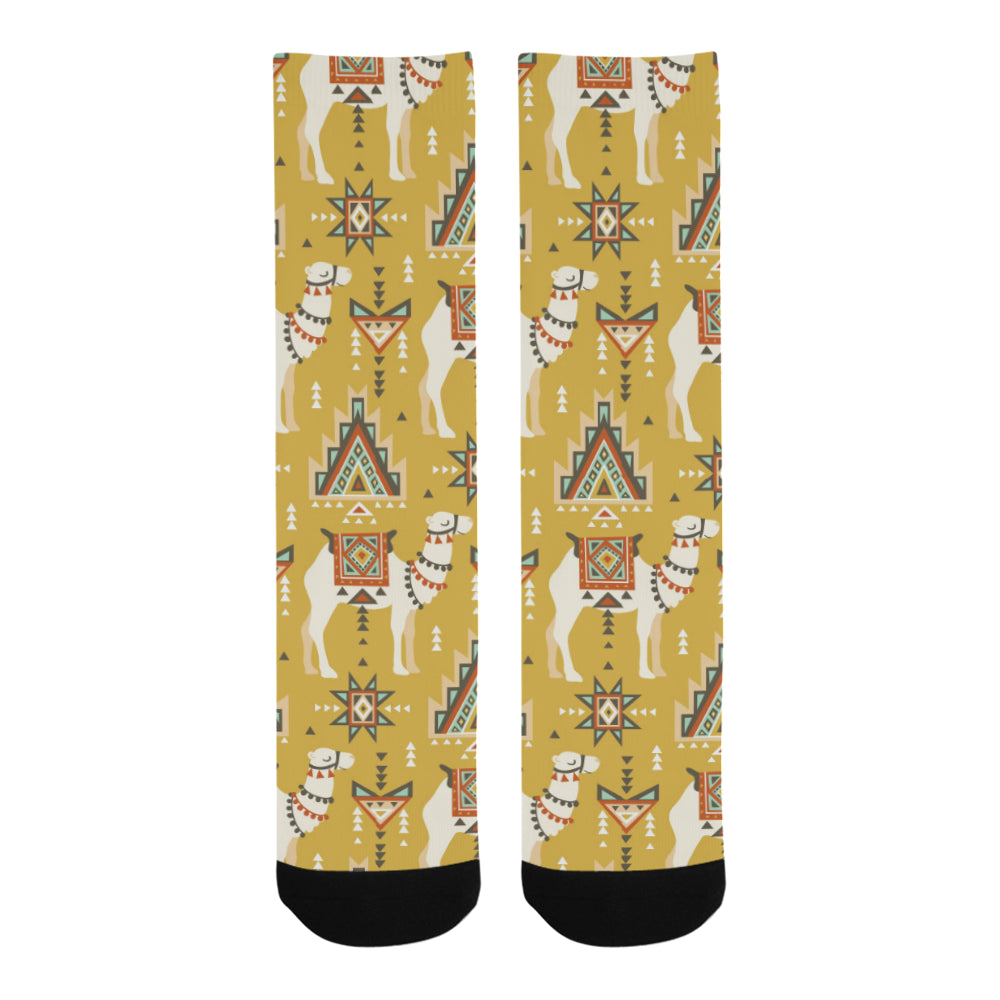 Camels ethnic motif pattern Crew Socks