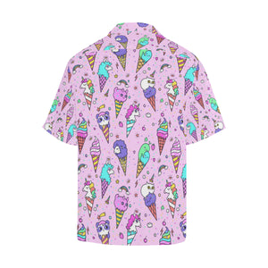 Cute ice cream cone animal pattern Men's All Over Print Hawaiian Shirt