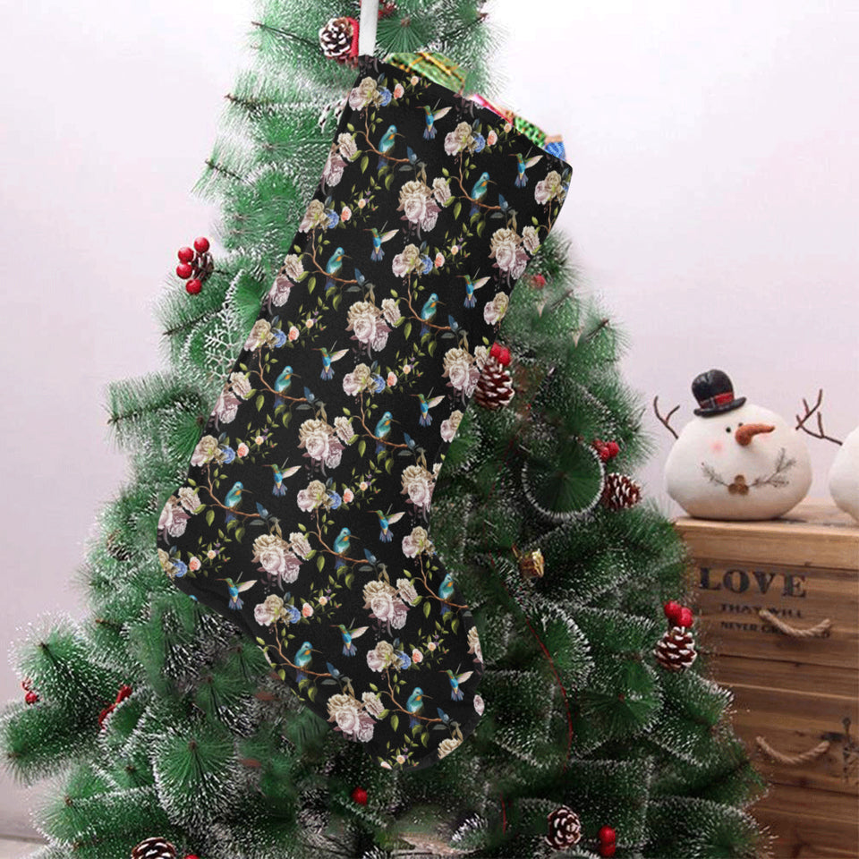 Hummingbird Pattern Print Design 03 Christmas Stocking