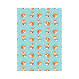 Fox pattern blue b ackground House Flag Garden Flag