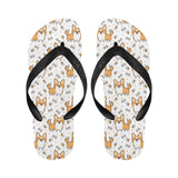 Cute corgi heart star bone pattern Unisex Flip Flops