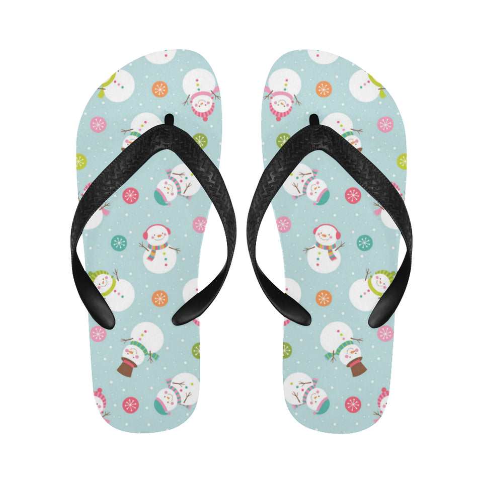 Cute snowman snowflake pattern Unisex Flip Flops