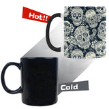 Sugar skull black white pattern Morphing Mug Heat Changing Mug