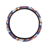 Goldfish Pattern Print Design 04 Car Steering Wheel Cover