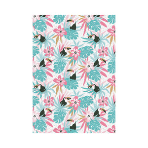 Toucan tropical flower leave pattern House Flag Garden Flag