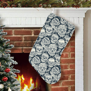 Sugar skull black white pattern Christmas Stocking