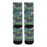 white bengal tigers tropical plant Crew Socks