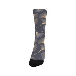 Gold ginkgo leaves Crew Socks
