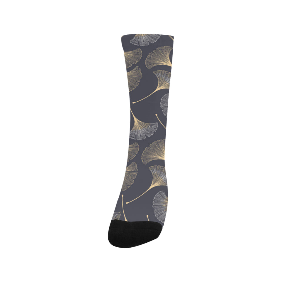 Gold ginkgo leaves Crew Socks