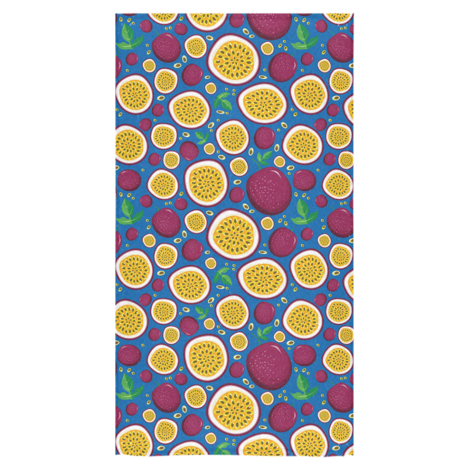 Passion fruit blue background Bath Towel