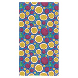 Passion fruit blue background Bath Towel