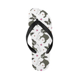 Boston terrier dog hearts vector pattern Unisex Flip Flops