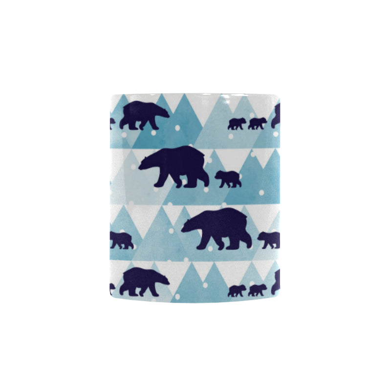 polar bear winter snow pattern Morphing Mug Heat Changing Mug