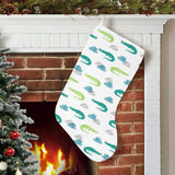 watercolor crocodile pattern Christmas Stocking