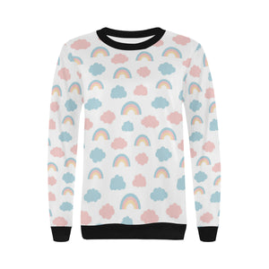 Cute rainbow clound pattern Women's Crew Neck Sweatshirt
